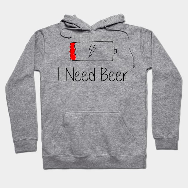 🍺 🍻 I Need Beer Funny Gift Hoodie by Lisa L. R. Lyons